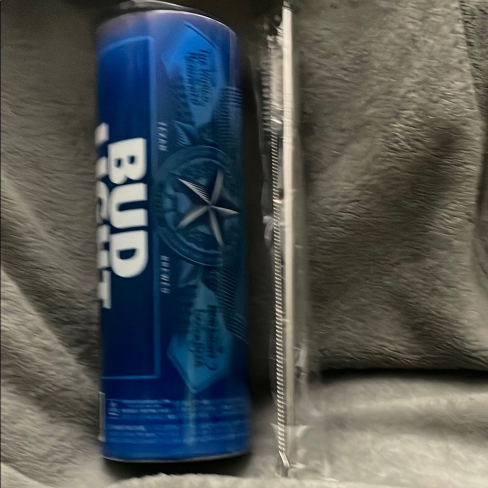Bud Light Blue Can Tumbler with Straw